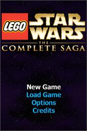 Title screen of Lego Star Wars - La Saga Complète on the Nintendo DS.